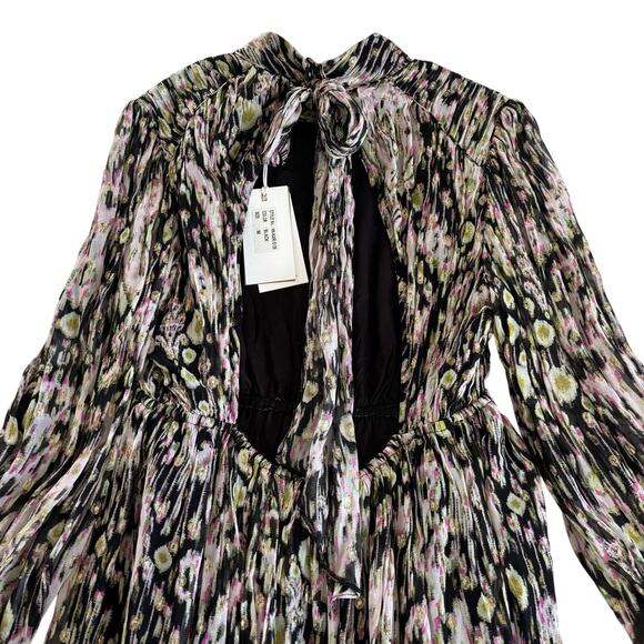 HEMANT & NANDITA Kari Short Black and Metallic Long Sleeve Mini Dress Mediuim - Picture 10 of 12